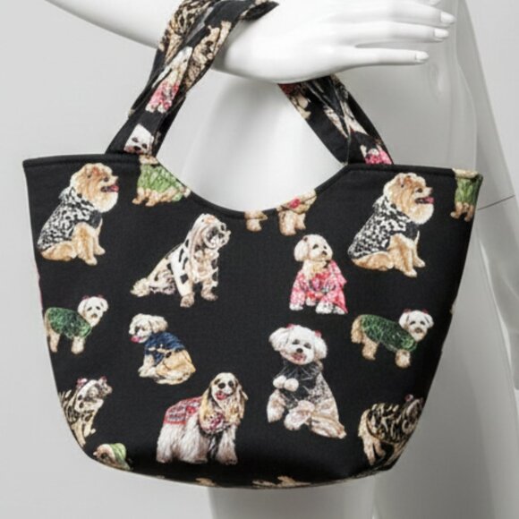 NWOT My Destiny Dog Print Mini Tote Bag Tie Closure One-of-a-Kind Unique - Picture 1 of 9